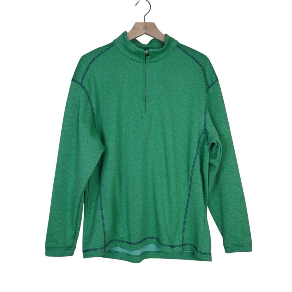 Pebble Beach Performance Mens M Green 1/4 Zip Pullover